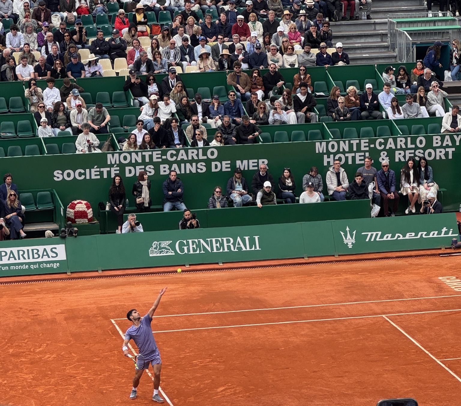 Carlos Alcaraz playing tennis at Monte-Carlo Masters
